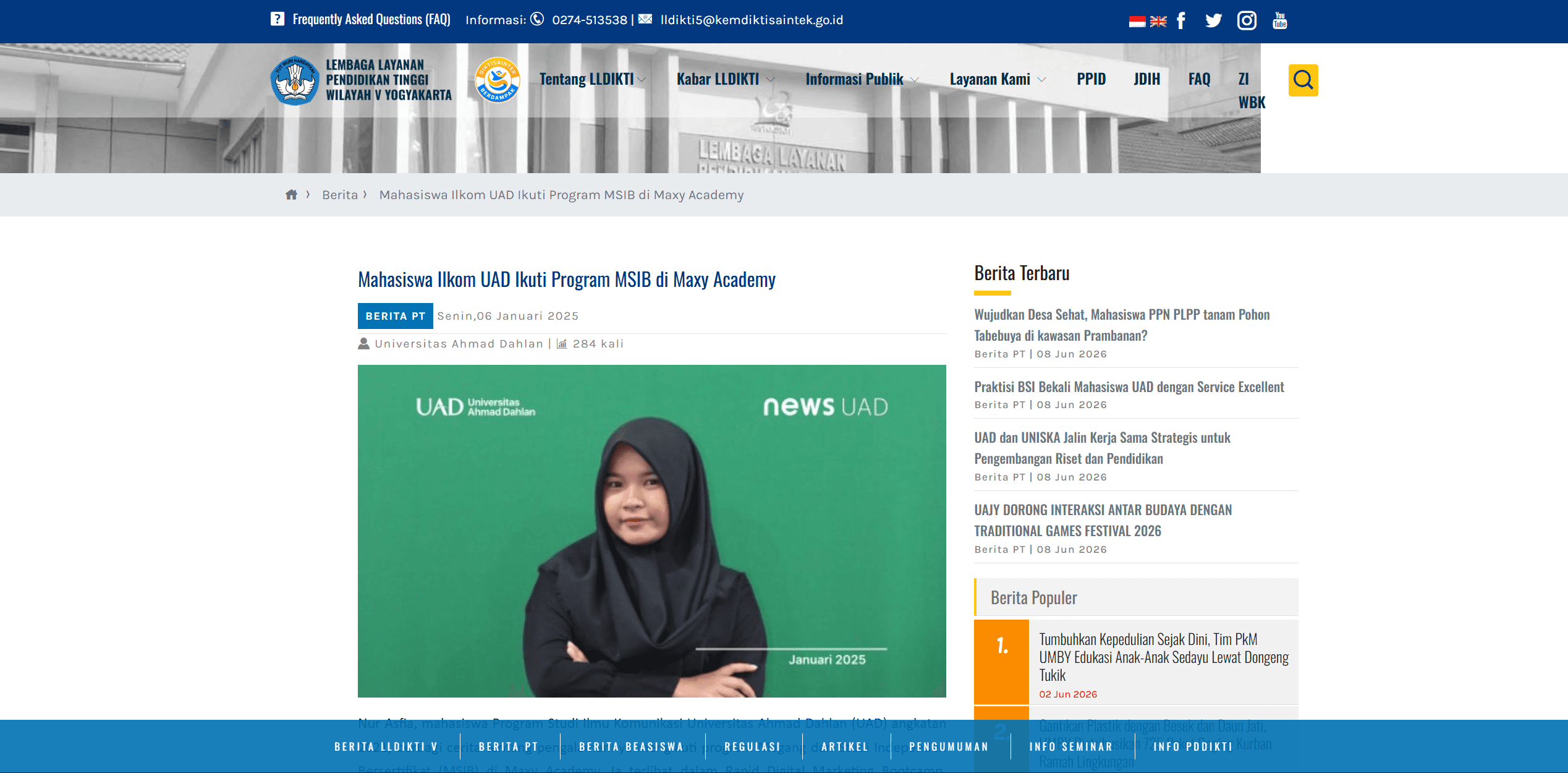 Mahasiswa Ilkom UAD Ikuti Program MSIB di Maxy Academy